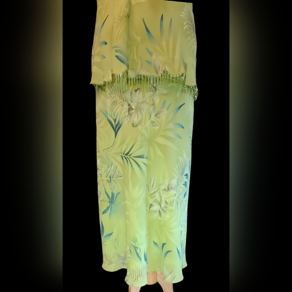 NWT Donna Ricco size 14 lime green 2 piece top & skirt - Picture 5 of 15